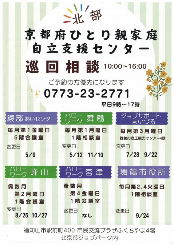 2025年度北京都ひとり親自立支援巡回相談