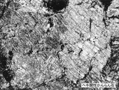 大江山のダナイト薄片写真(クロスニコル)