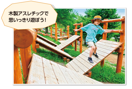 木製アスレチックで思いっきり遊ぼう!
