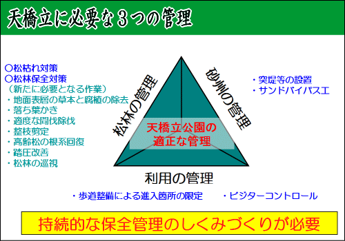 天橋立に必要な3つの管理の概念図